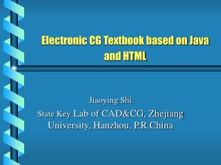 Electronic CG Textbook based on Java and HTML