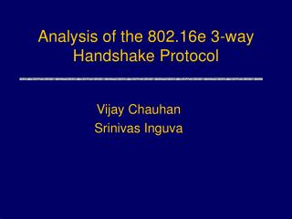 Analysis of the 802.16e 3-way Handshake Protocol