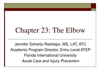 Chapter 23: The Elbow