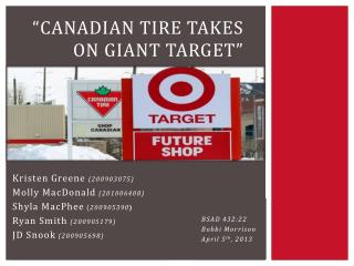 “Canadian Tire takes on Giant Target”