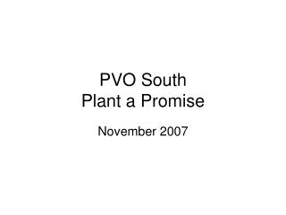 PVO South Plant a Promise