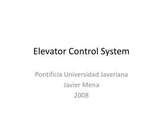 Elevator Control System