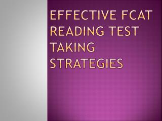 EFFECTIVE FCAT Reading Test Taking Strategies