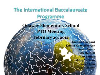 The International Baccalaureate Programme