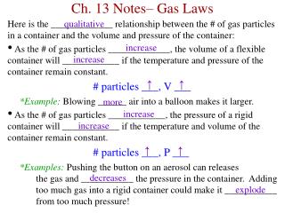 Ch. 13 Notes– Gas Laws