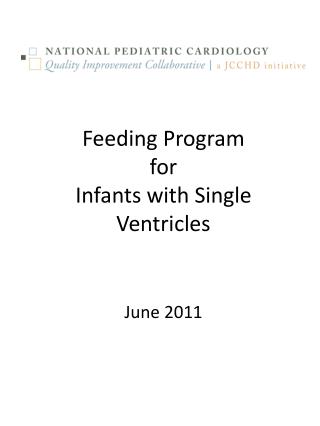 Feeding Program for Infants with Single Ventricles