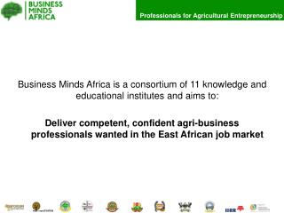 Business Minds Africa is a consortium of 11 knowledge and educational institutes and aims to: