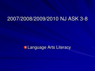 2007/2008/2009/2010 NJ ASK 3-8