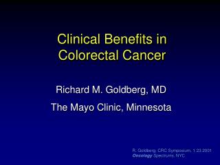 Clinical Benefits in Colorectal Cancer