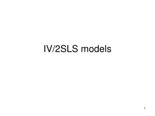IV/2SLS models