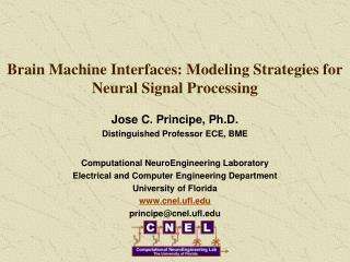 Brain Machine Interfaces: Modeling Strategies for Neural Signal Processing