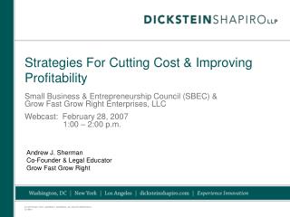 Strategies For Cutting Cost &amp; Improving Profitability