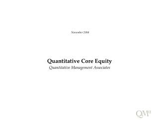 Quantitative Core Equity