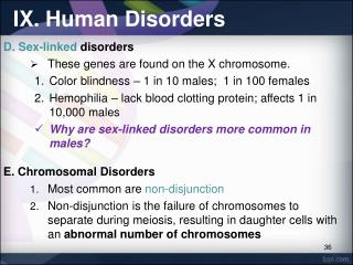 IX. Human Disorders