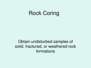 Rock Coring