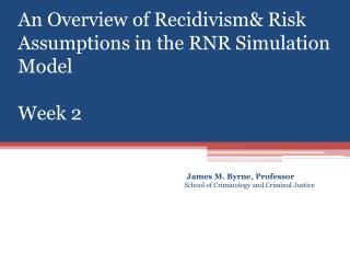 An Overview of Recidivism&amp; Risk Assumptions in the RNR Simulation Model Week 2