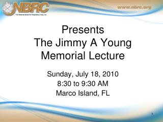Presents The Jimmy A Young Memorial Lecture