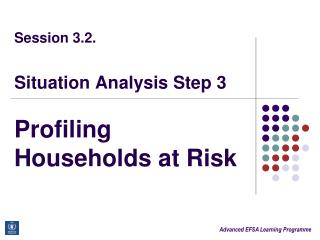 Session 3.2. Situation Analysis Step 3 Profiling Households at Risk