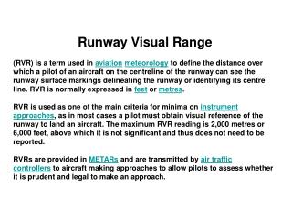 Runway Visual Range