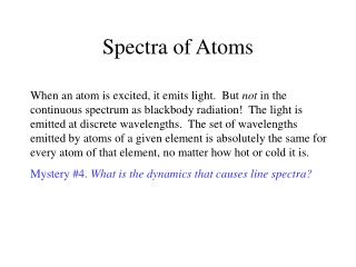 Spectra of Atoms