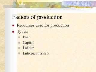 Factors of production