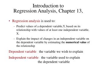 Introduction to Regression Analysis, Chapter 13,