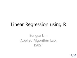 Linear Regression using R