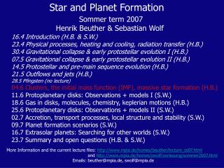Star and Planet Formation