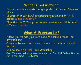 What is S-Function?