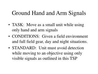Ground Hand and Arm Signals