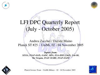 LFI DPC Quarterly Report (July - October 2005)
