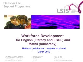 Workforce Development for English (literacy and ESOL) and Maths (numeracy)