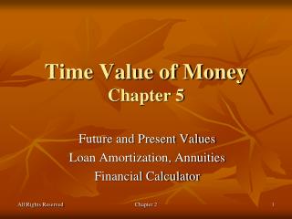 Time Value of Money Chapter 5
