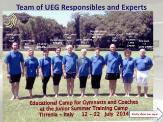 Team of UEG Responsibles and Experts