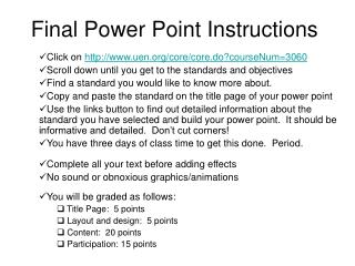Final Power Point Instructions
