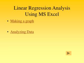 Linear Regression Analysis Using MS Excel