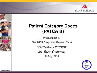 Patient Category Codes (PATCATs)