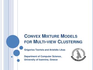 Convex Mixture Models for Multi-view Clustering