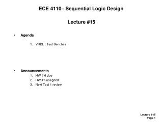 ECE 4110– Sequential Logic Design