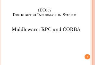 1DT057 Distributed Information System