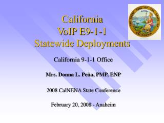 California VoIP E9-1-1 Statewide Deployments