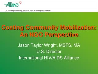 Costing Community Mobilization: An NGO Perspective