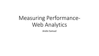 Measuring Performance-Web Analytics