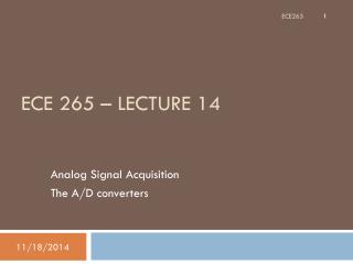 ECE 265 – Lecture 14
