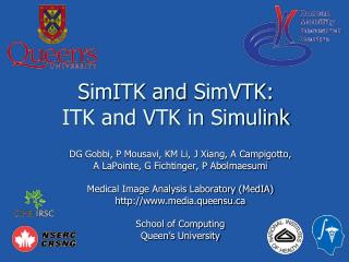 SimITK and SimVTK : ITK and VTK in Simulink