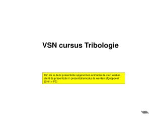 VSN cursus Tribologie