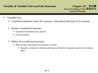Variable &amp; Variable Universal Life Insurance