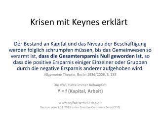 Krisen mit Keynes erklärt