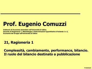 Prof. Eugenio Comuzzi