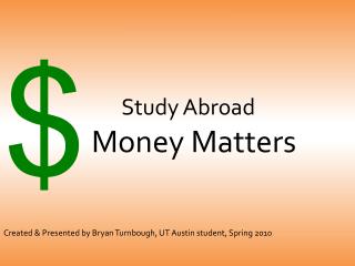 Study Abroad Money Matters